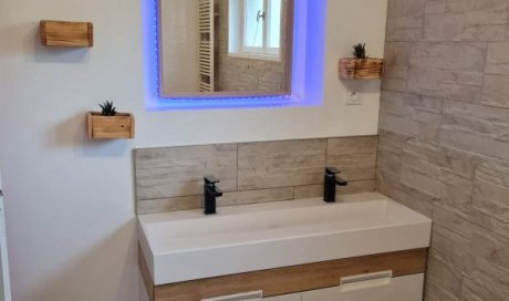 Création de salles de bain avec double vasque - Villefranche-sur-Saône - JLM RENOVATION